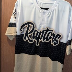 Raptors Baseball Jersey in Black and Cream